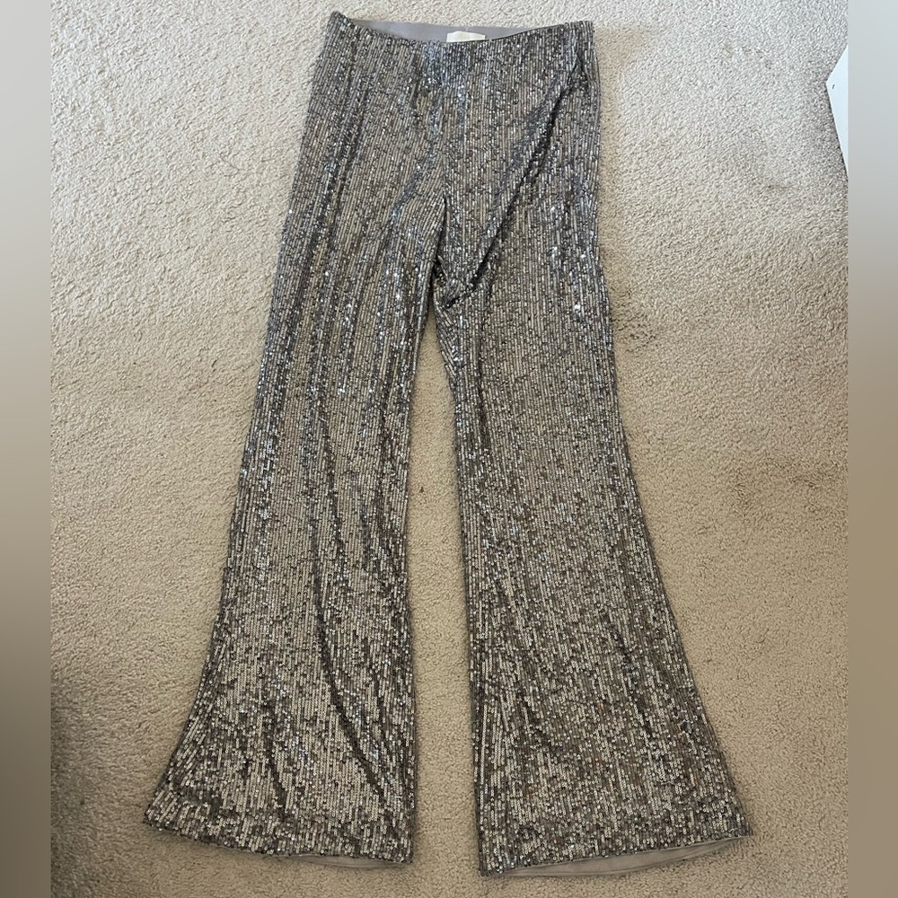 Silver sequin pants